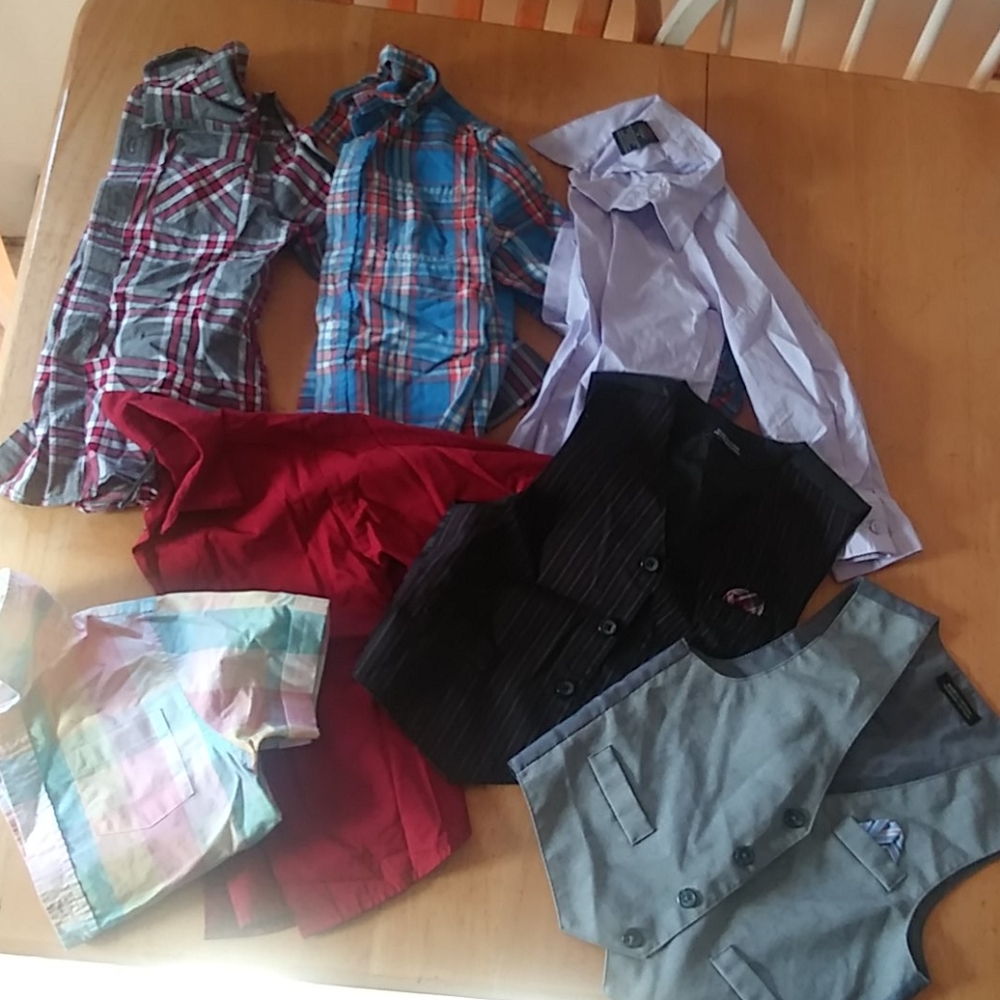 Boys size 5 dress shirts and vests